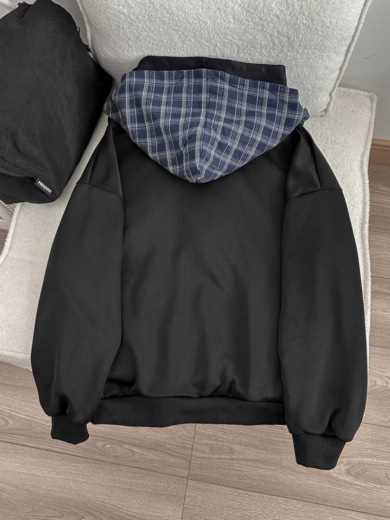 Áo hoodie kẻ sọc kiểu Mỹ dành cho nam, áo khoác ngoài rộng rãi thoải mái cho mùa xuân thu, thương hiệu thời thượng với thiết kế cá tính.