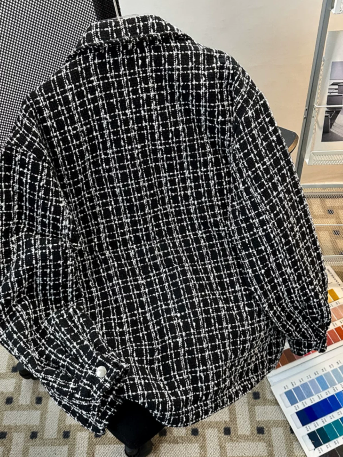 Áo khoác nam phong cách Chanel cổ điển, áo khoác cặp đôi dáng rộng phong cách Mỹ cao cấp hợp thời trang thu đông.