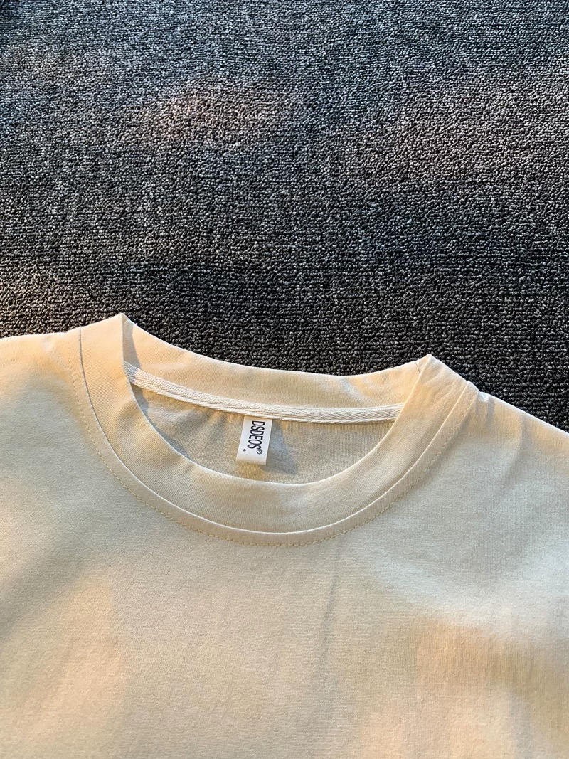 Áo thun ngắn tay cotton nguyên chất đơn giản, hợp thời trang dành cho nam giới mùa hè, áo thun nửa tay dáng rộng, phong cách cặp đôi kiểu Mỹ, áo đa năng