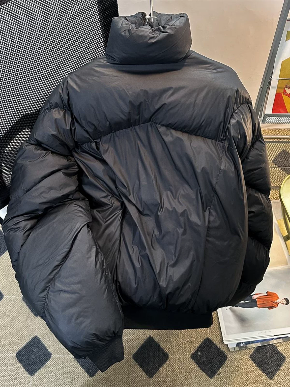 Áo khoác phao dày dặn thời trang dành cho nam, phong cách đường phố Mỹ sành điệu, áo khoác cotton đôi, áo khoác phao cổ đứng mùa đông.