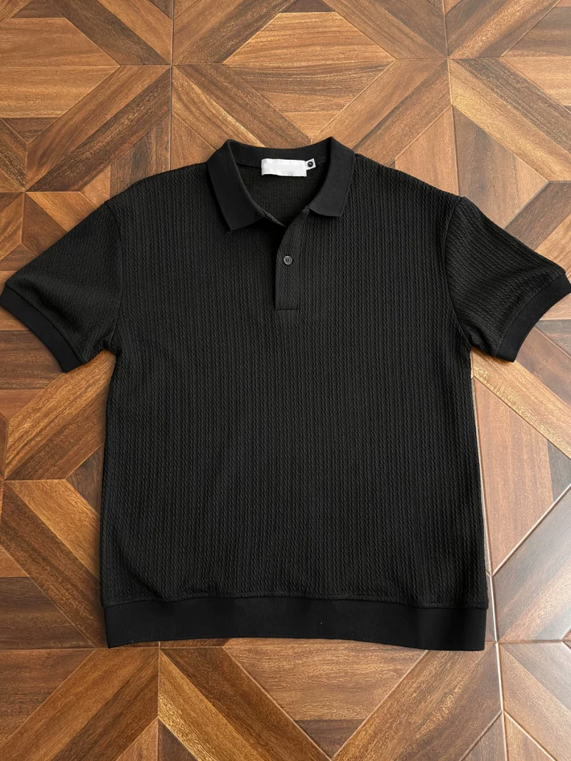 Áo Polo dệt kim kiểu cổ điển dành cho nam, áo thun tay ngắn mùa hè rộng rãi thoáng khí, áo kiểu cặp đôi thương hiệu thời trang Mỹ.