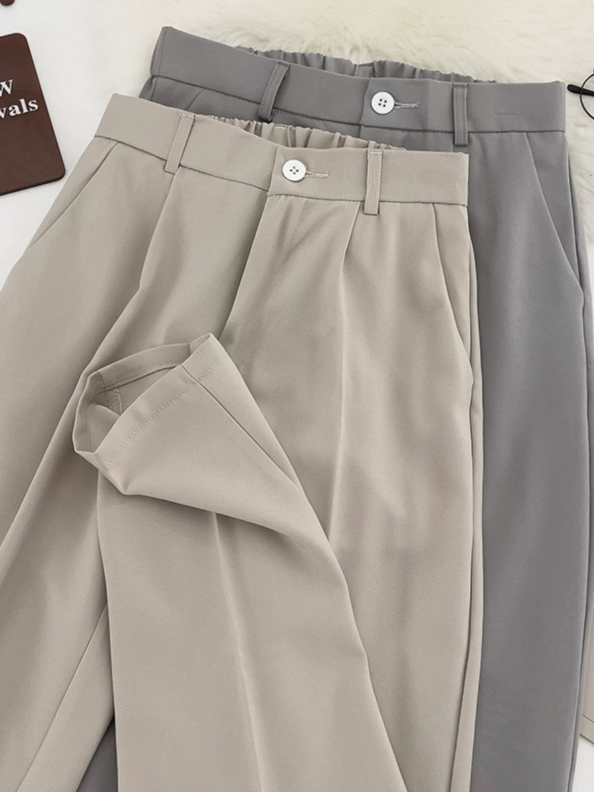 Quần nam lưng thun bán co giãn, quần ống đứng kiểu dáng Hồng Kông, mẫu mới mùa xuân, quần tây thời trang trẻ trung dành cho thanh thiếu niên.