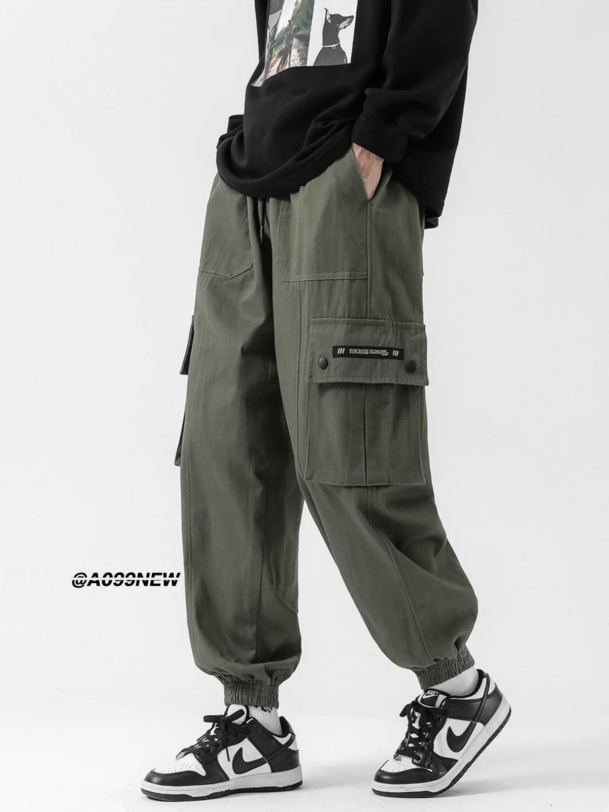 Quần cargo nhiều túi phong cách Mỹ, thương hiệu thời trang hot, quần nam sinh viên, quần jogger rộng rãi thoải mái mùa xuân thu, quần harem.