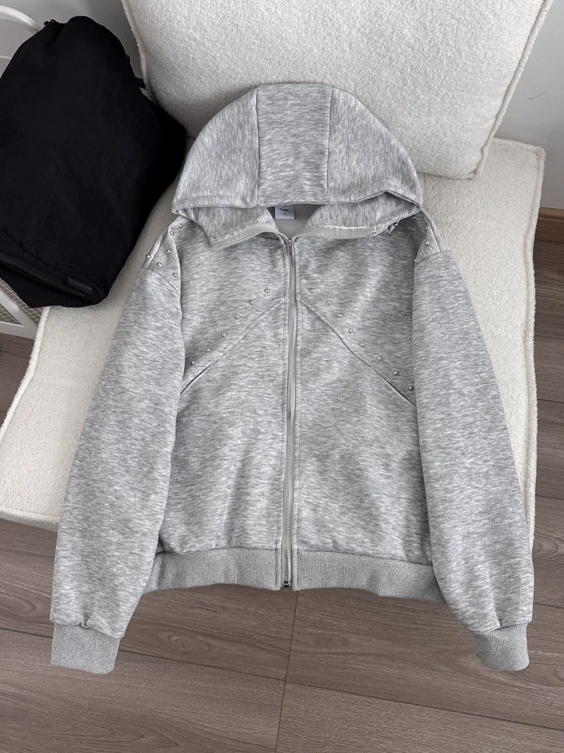 Áo khoác cardigan có mũ trùm đầu dành cho nam, kiểu dáng thời trang xuân thu, áo khoác có khóa kéo rộng rãi, chất liệu dày dặn cao cấp phong cách Mỹ.