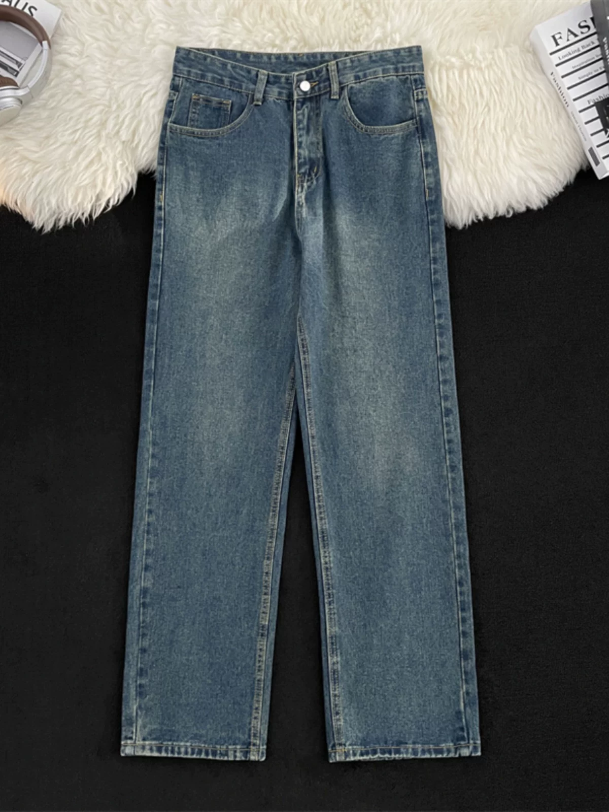 Quần jean denim mỏng mùa xuân BF thương hiệu thời thượng đa năng dành cho nam sinh viên quần dài dáng rộng thẳng kiểu Mỹ quần dài thường ngày