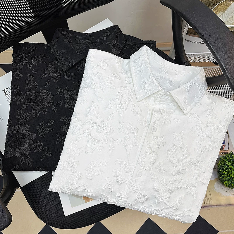 Áo sơ mi dài tay kiểu jacquard phong cách Nhật Bản, thiết kế theo xu hướng mùa xuân thu, áo khoác sành điệu và cá tính, áo sơ mi nam dáng rộng thoải mái.