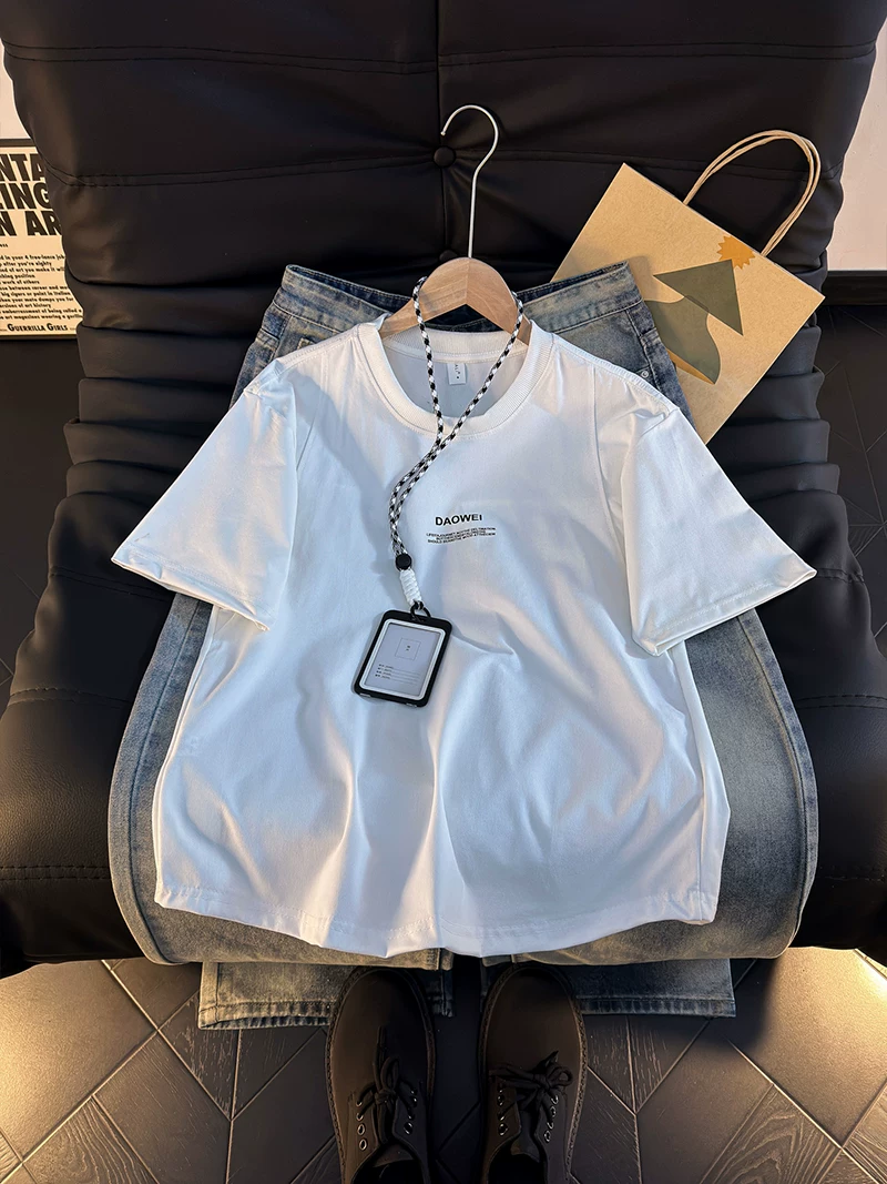 Áo thun nam tay ngắn kiểu Mỹ, áo thun Sorona tay lửng dáng rộng mùa hè, áo cao cấp phối vải thời trang.