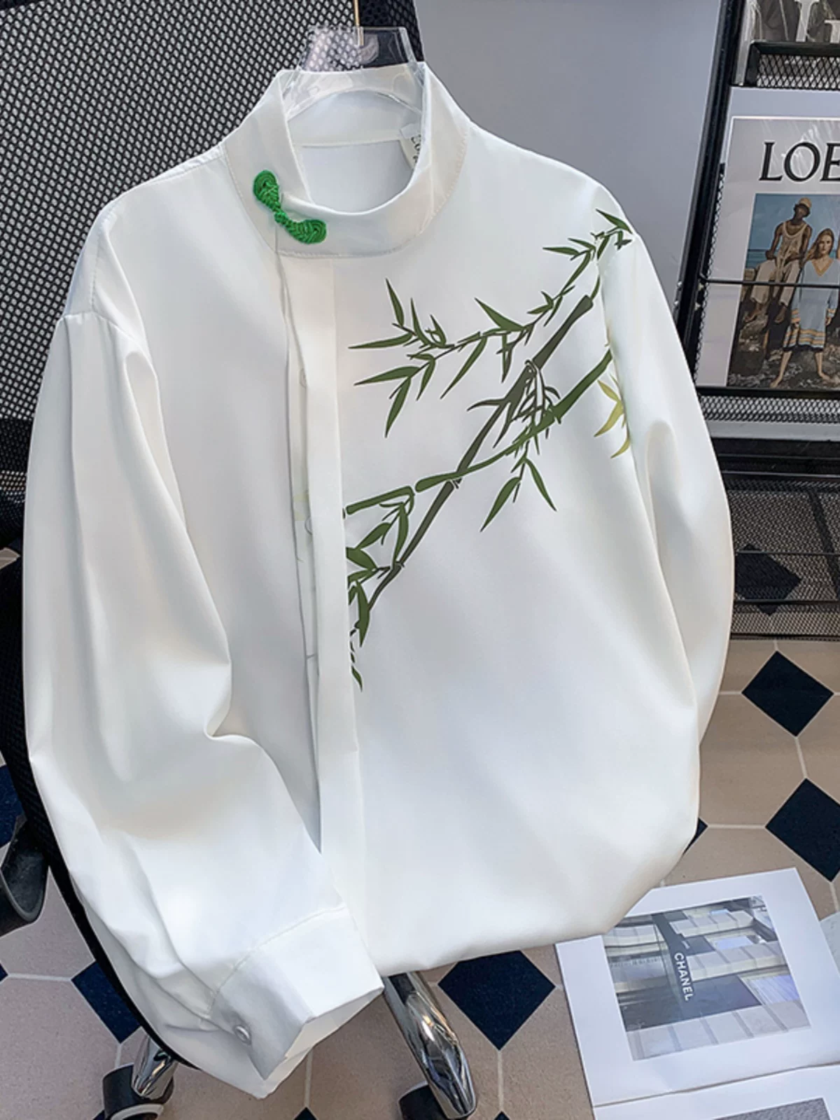 Áo sơ mi dài tay kiểu Trung Quốc mới dành cho nam và nữ, áo sơ mi in họa tiết thời thượng mùa xuân hè, áo khoác kiểu Đường cổ điển rộng rãi, thoải mái.