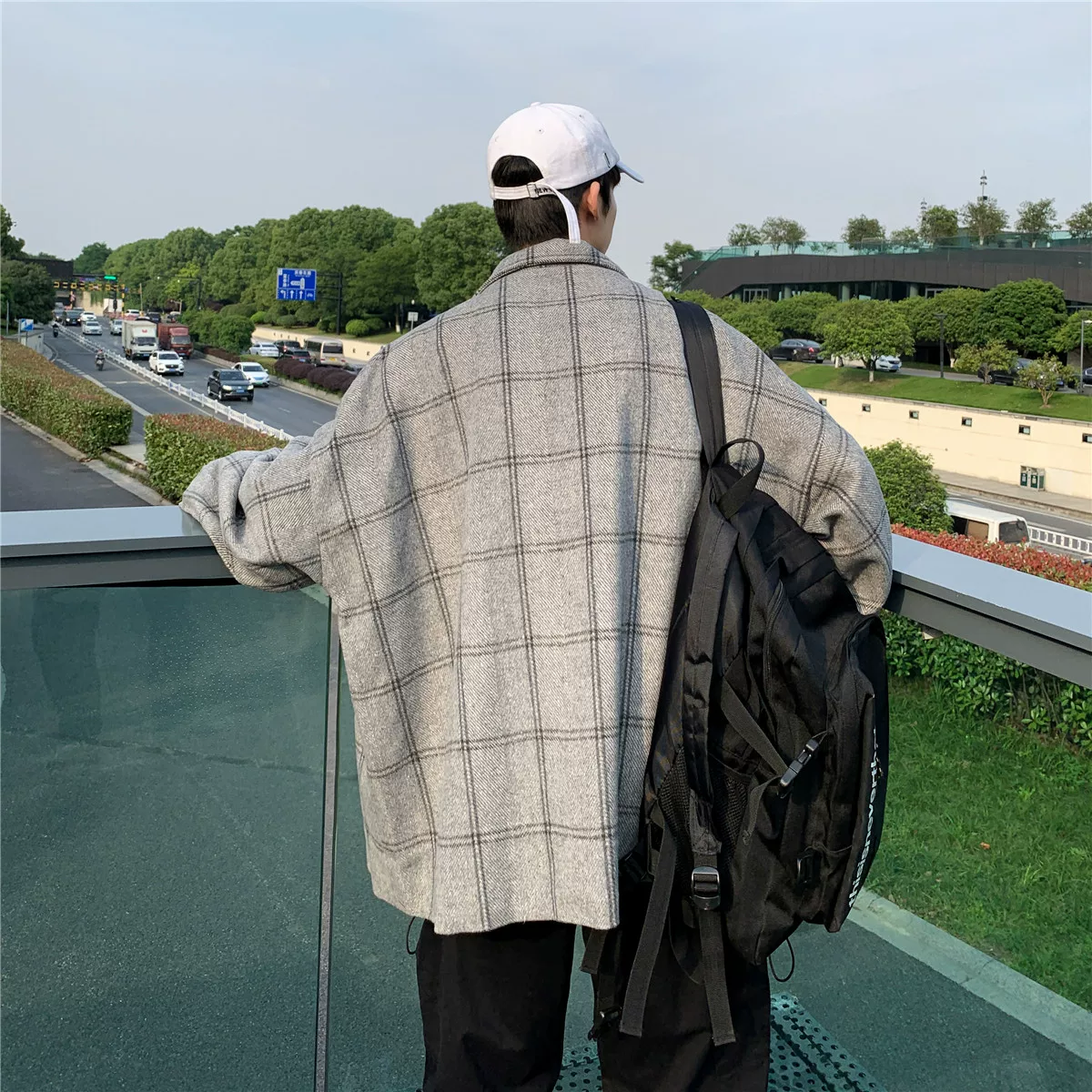 Áo khoác len kẻ sọc kiểu Nhật Bản mùa thu đông mới dành cho nam, áo khoác thời trang Hàn Quốc hợp thời trang, áo khoác retro đa năng.