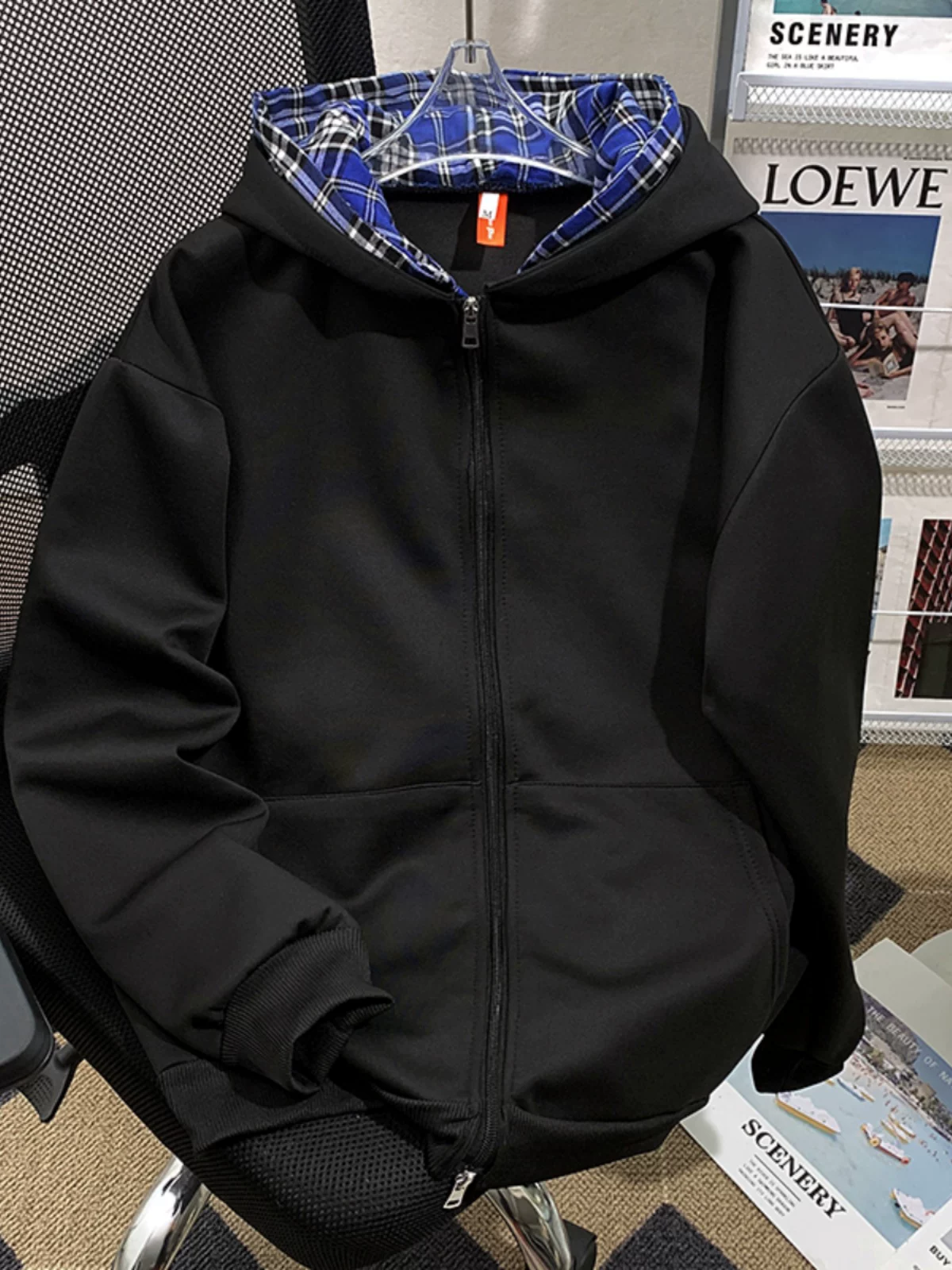 Áo len cardigan kẻ sọc giả hai mảnh dành cho nam, thiết kế hợp thời trang thu đông, áo khoác dáng rộng kiểu Mỹ.