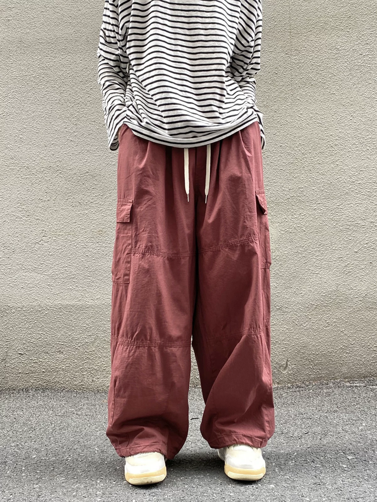 Quần công sở kiểu Nhật dành cho nam, quần ống rộng thoải mái hợp thời trang mùa hè, quần chức năng phong cách đường phố Mỹ.