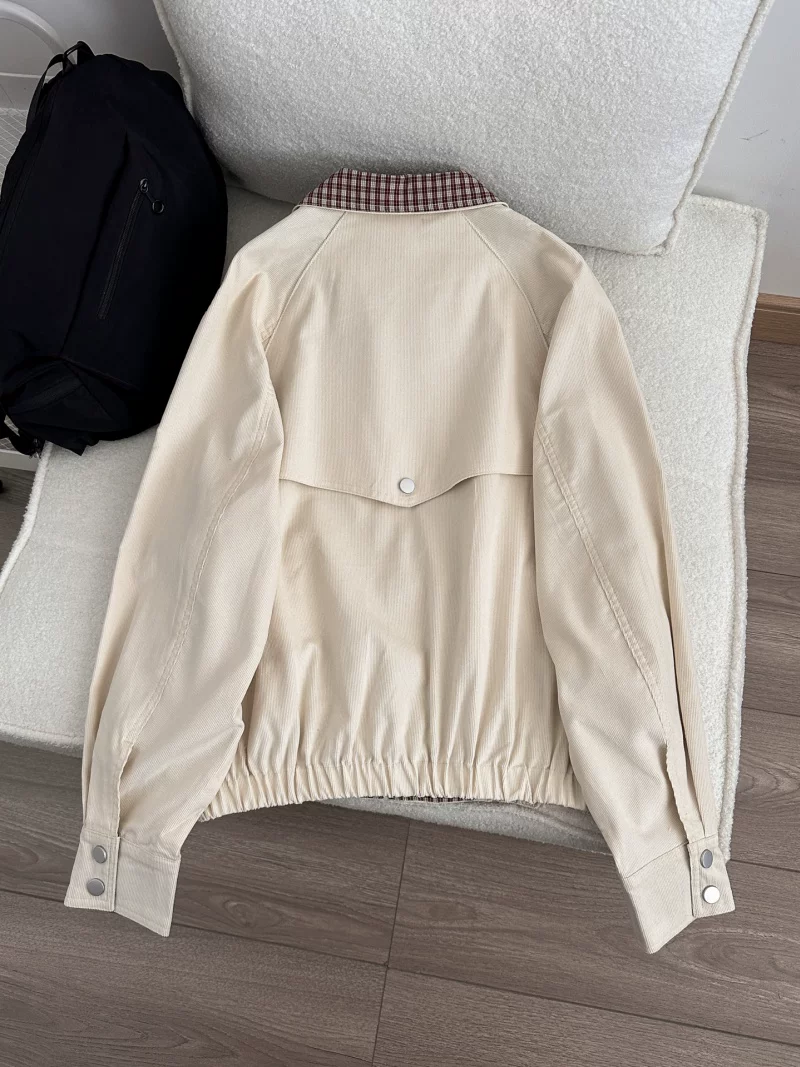 Áo khoác cổ điển kiểu Mỹ dành cho nam và nữ, áo khoác kẻ caro phối vải mùa xuân thu, áo khoác công sở dáng rộng thời trang, cá tính.