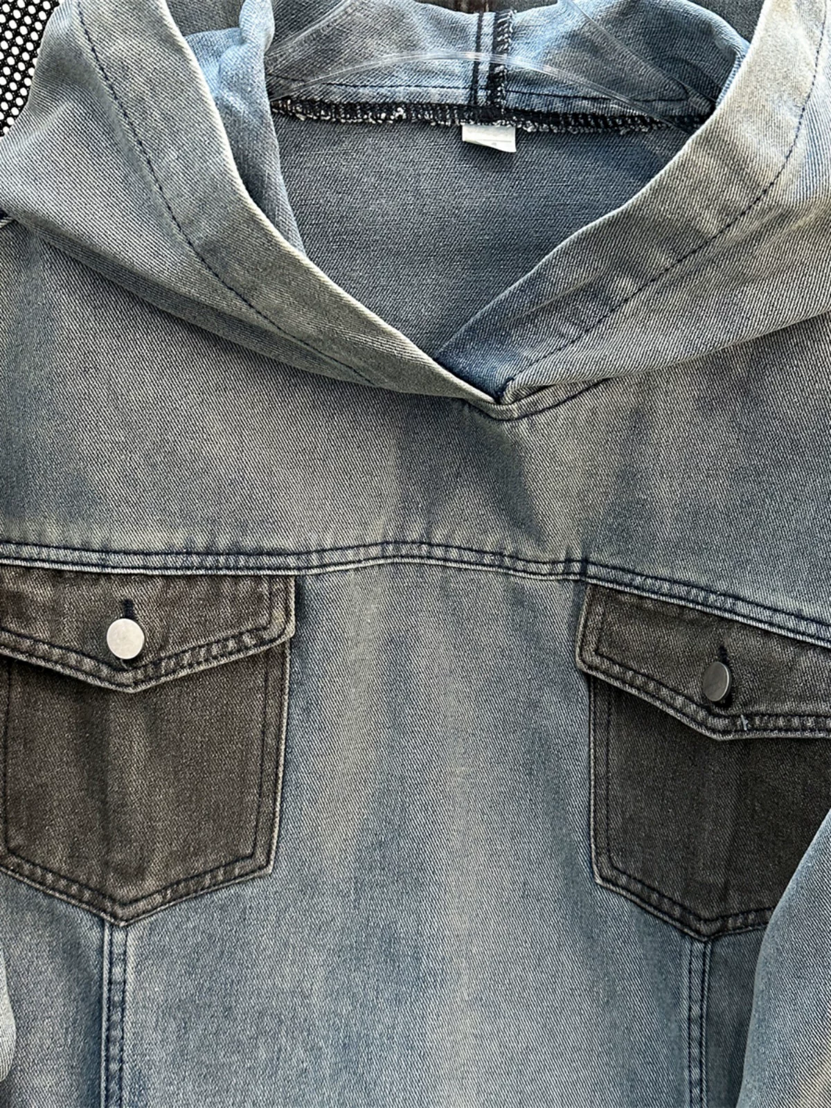 Áo nỉ denim đường phố cao cấp của Mỹ dành cho nam, áo khoác chui đầu cổ điển dày dặn mùa xuân thu, áo khoác có mũ trùm đầu rộng rãi của thương hiệu thời thượng.