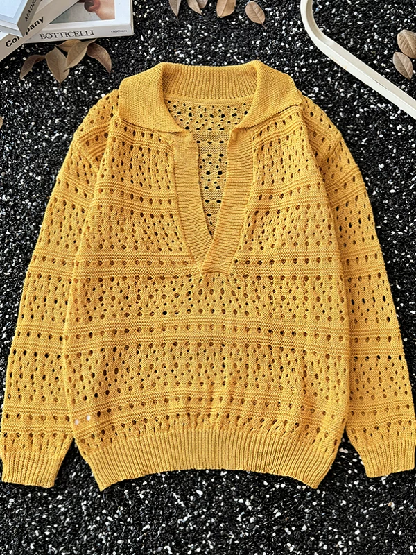 Áo Polo dệt kim cổ chữ V khoét lỗ kiểu Mỹ dành cho nam, thương hiệu thời thượng, trang phục chống nắng cá tính và sành điệu với thiết kế độc đáo, áo kiểu dáng thoải mái.