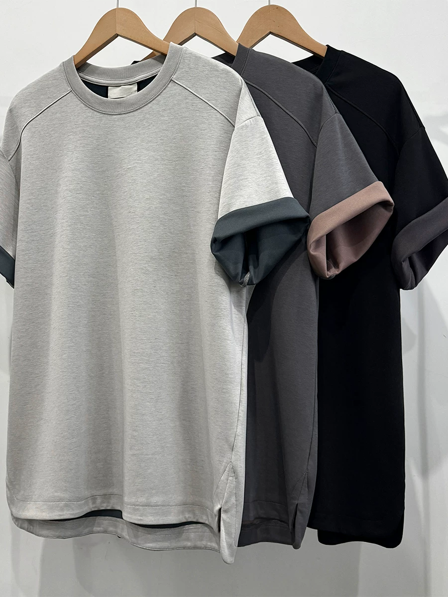 Áo thun nam tay ngắn kiểu Mỹ, áo thun mùa hè chất liệu dày dặn, kiểu dáng rộng rãi, thiết kế thời trang gọn gàng.