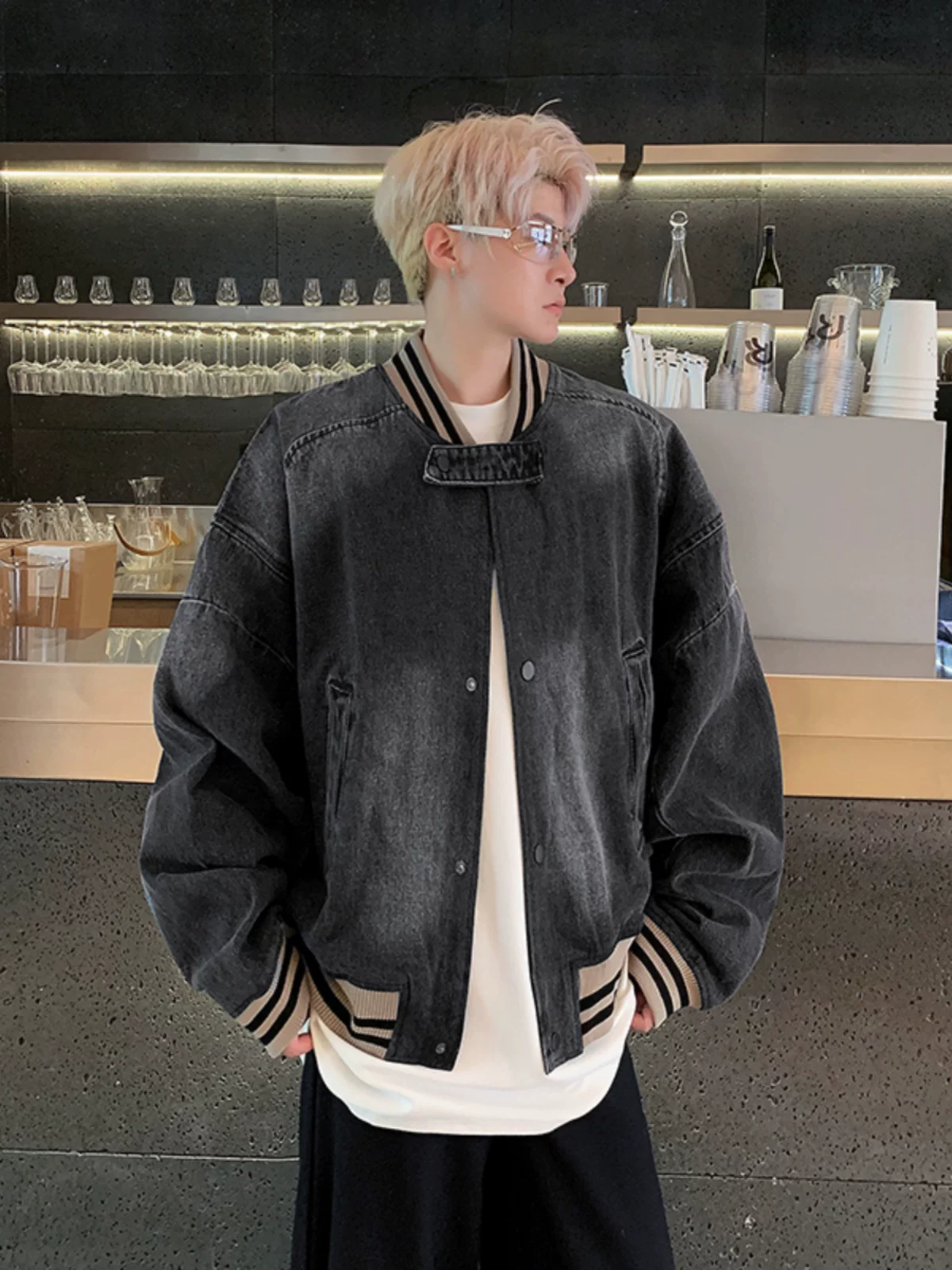 Áo khoác denim kiểu Mỹ retro cleanfit dành cho nam, áo khoác bóng chày ngắn dáng rộng, thương hiệu thời trang xuân thu, áo khoác ngoài cổ điển dành cho cặp đôi.