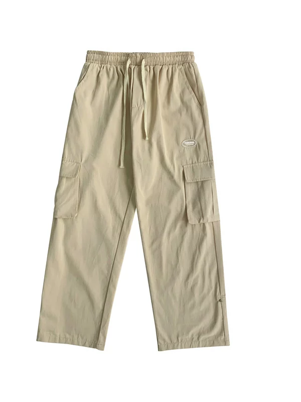 Quần công sở kiểu Nhật dành cho nam, thương hiệu thời thượng, quần ống rộng có khóa cài, quần ống rộng phong cách Hàn Quốc mùa hè.