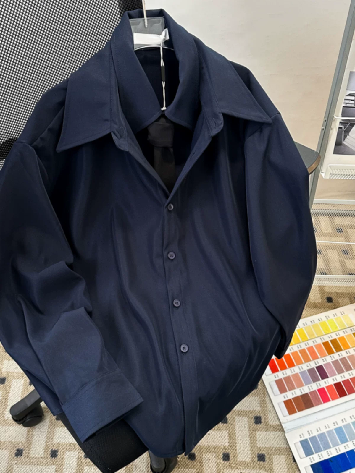 Áo sơ mi giả hai lớp nam thời thượng và sành điệu cho mùa thu đông, áo khoác sơ mi cao cấp kiểu Hàn Quốc dáng rộng.