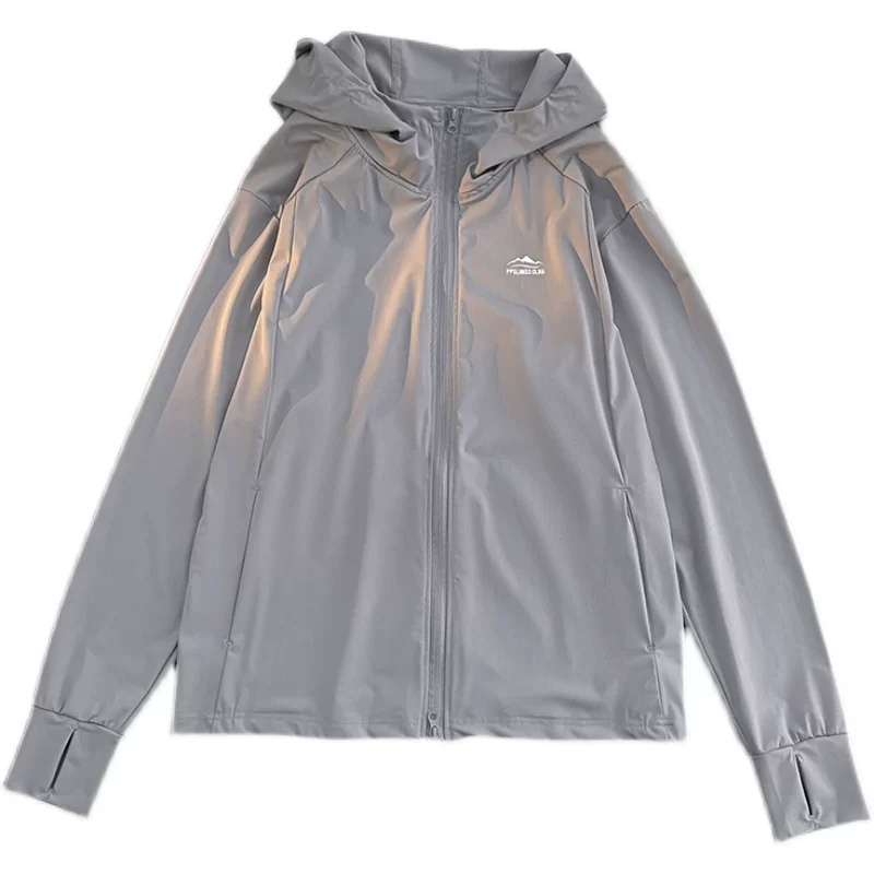 Áo khoác chống nắng vải lụa băng mát mẻ cho nam và nữ, mẫu mới 2025, kiểu rộng rãi có mũ, áo khoác đôi mùa hè mỏng nhẹ