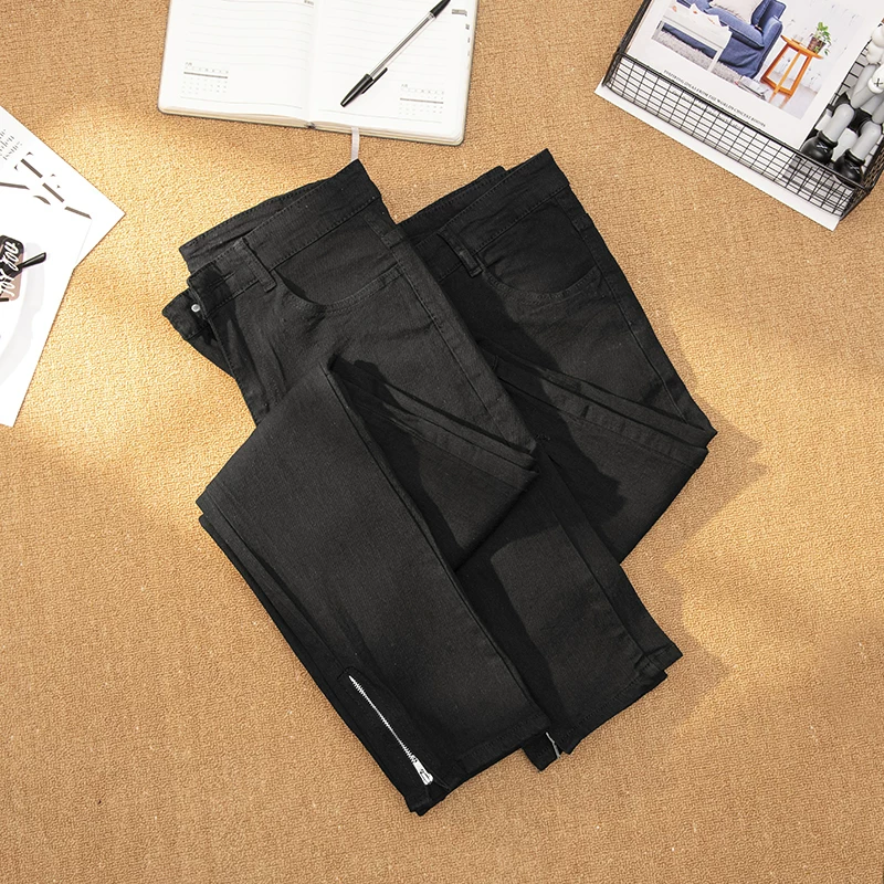 Quần jean rách cho nam, thương hiệu thời thượng, phong cách đường phố, quần dài có khóa kéo, kiểu dáng mỏng mùa hè, quần dài ống đứng cá tính.