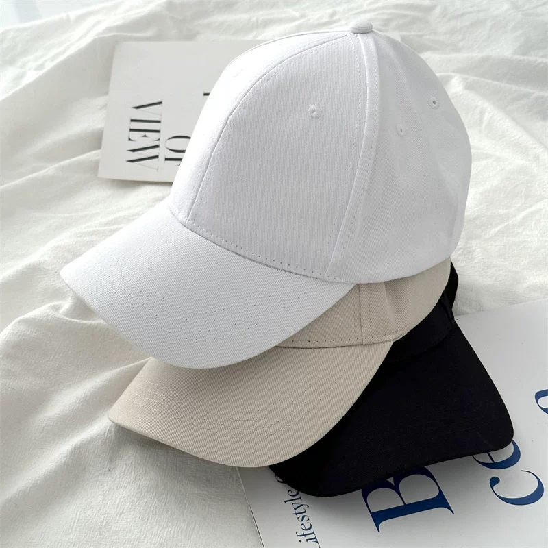 Mũ bóng chày đơn giản phong cách Mỹ dành cho nam và nữ, mũ màu trơn mùa hè, mũ chống nắng ngoài trời đa năng hợp thời trang.