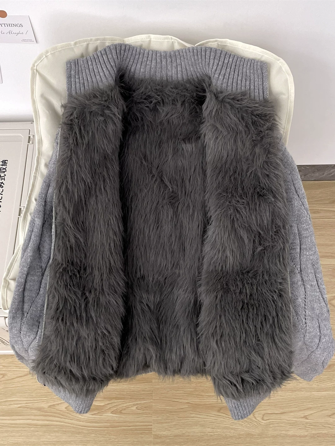 Áo len cardigan cổ đứng có khóa kéo dành cho nam, áo khoác len dày lót lông cừu mùa đông, áo len dệt kim kiểu Mỹ thời trang thương hiệu nổi tiếng.