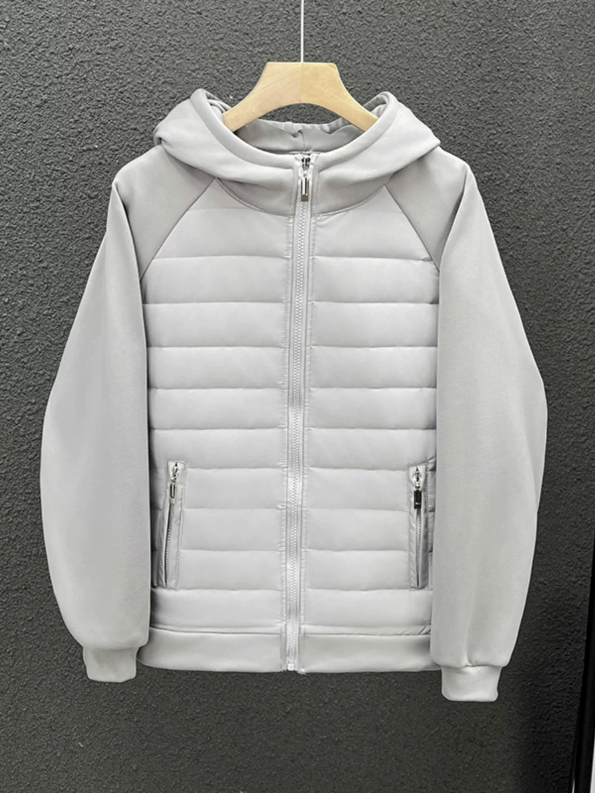 Áo khoác cotton có mũ trùm đầu chắp vá mùa đông BF Áo khoác phao nam phong cách Hàn Quốc hợp thời trang giản dị đa năng Quần áo cotton ấm áp