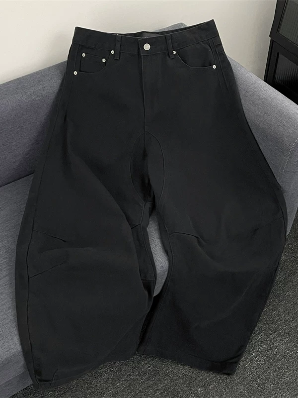 Quần jeans kiểu Mỹ retro, thương hiệu thời thượng, dáng rộng ống đứng, chất liệu mềm mại, thiết kế phá cách dành cho nam.