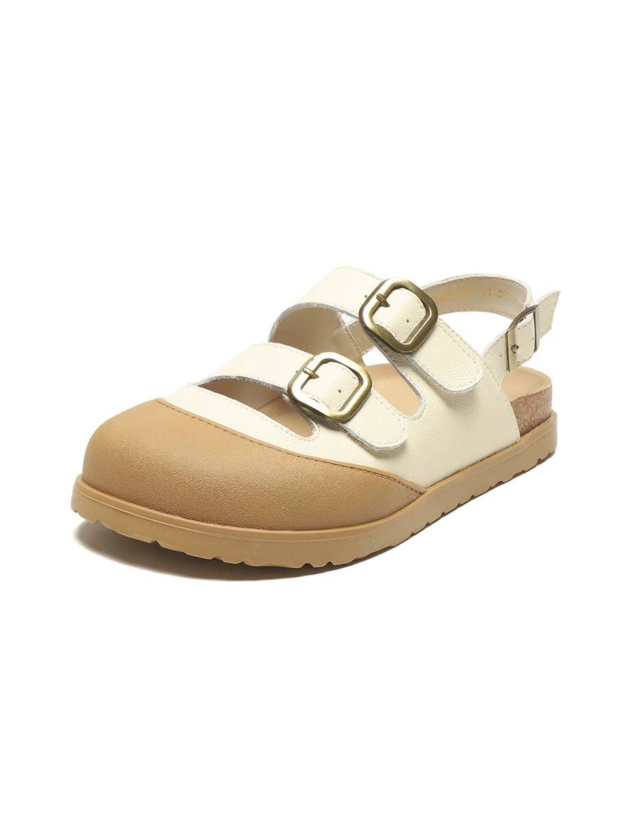 Dép Baotou nữ, giày Birkenstock đế nút chai dày, kiểu mới hè 2025, dép đi biển nữ thời trang.