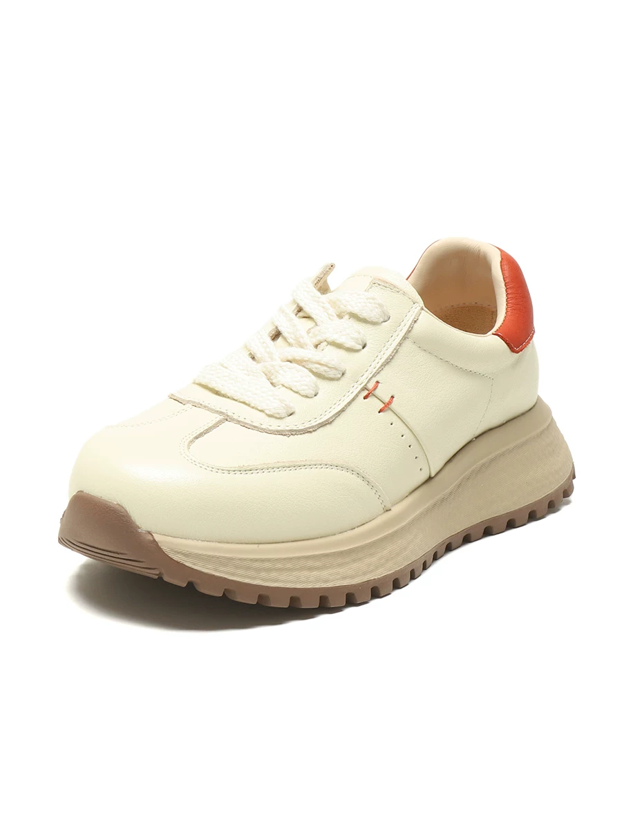 Giày Forrest Gump da thật dành cho nữ, giày thể thao đế mềm nhẹ, giày bố thời trang, giày trắng đế dày đa năng mùa xuân 2026.