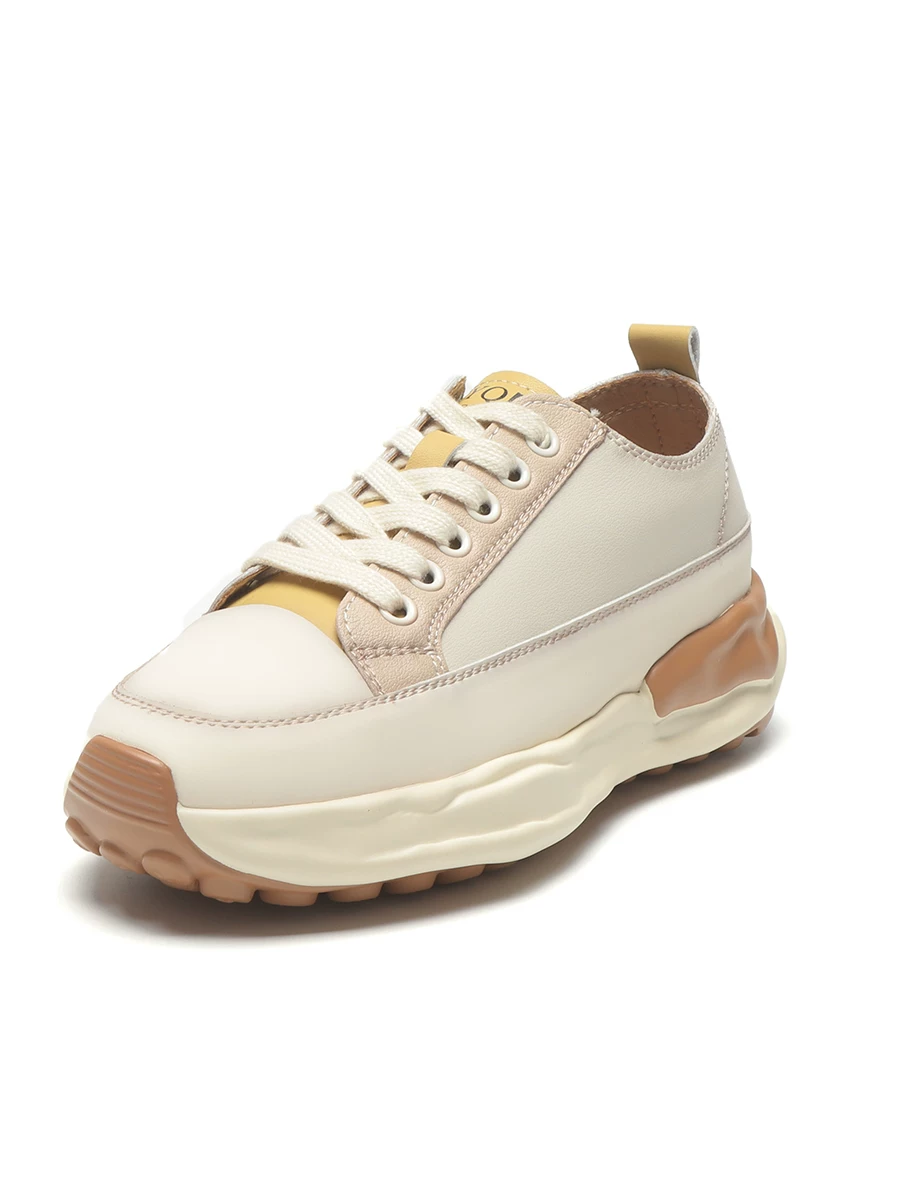 Giày thể thao nữ da thật kiểu retro Forrest Gump, đế dày màu trắng, mẫu mới xuân 2026, giày thể thao đa năng, phong cách thường ngày.