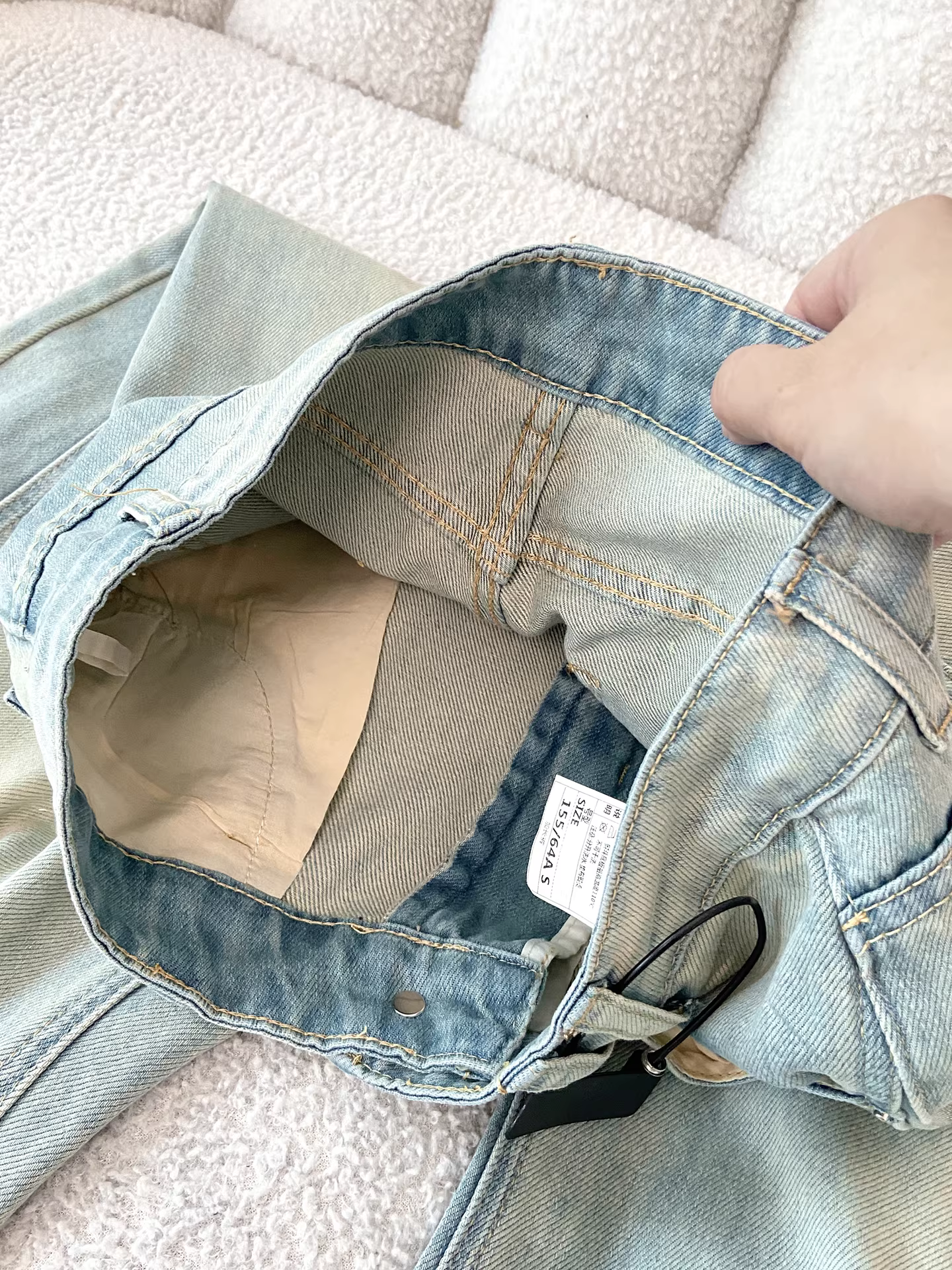 Quần jeans ống rộng La Chapelle retro kiểu dáng nhỏ nhắn dành cho nữ, mẫu mới thu đông 2025, cạp cao, dáng rộng, thẳng.