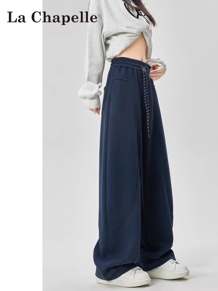 Quần ống rộng La Chapelle dành cho phụ nữ nhỏ nhắn, mẫu mới thu đông 2025, cạp cao, dáng suôn, ống đứng.