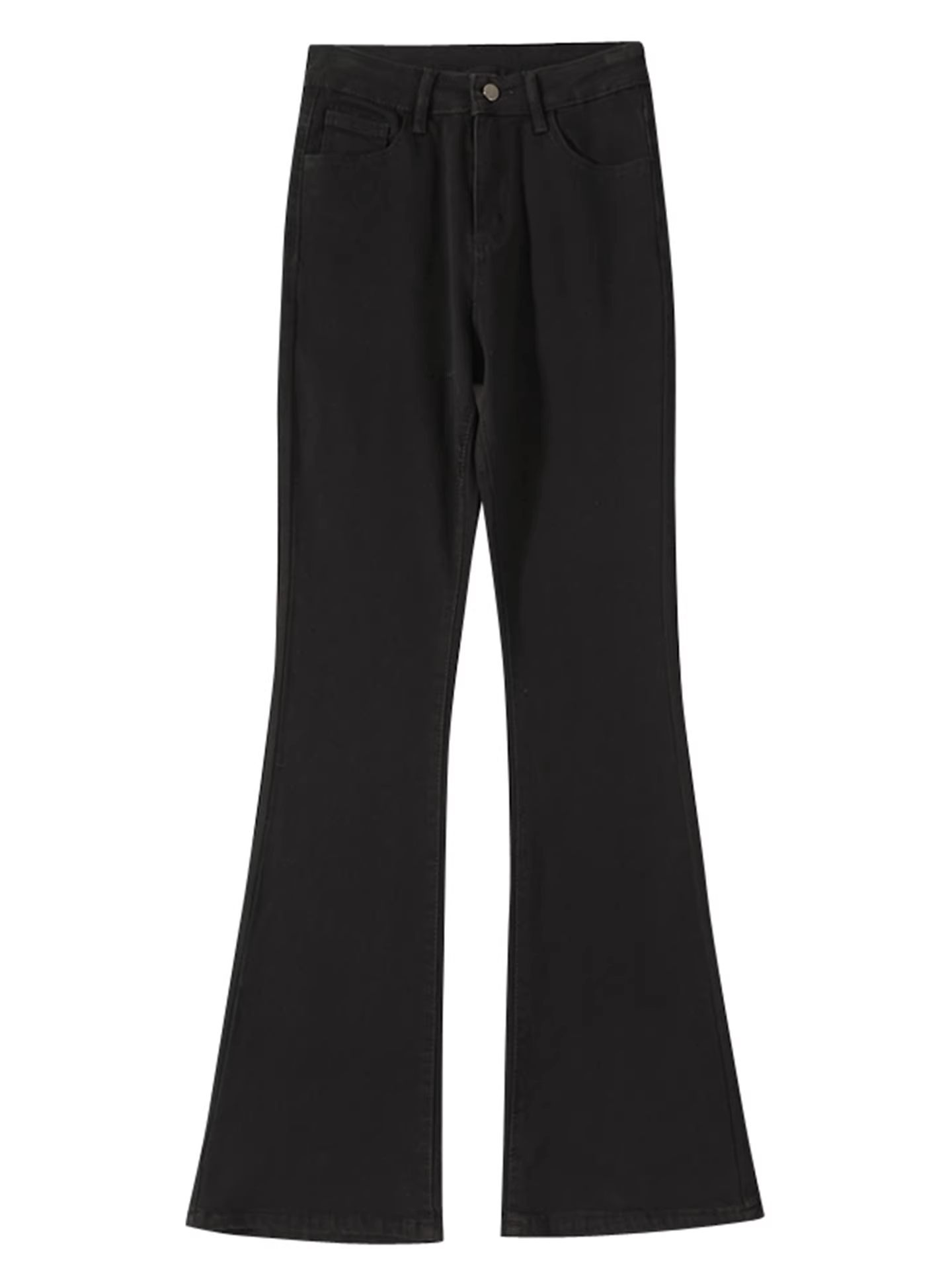 Quần jeans ống loe dày dặn lót lông cừu đen La Chapelle dành cho nữ, mẫu mới thu đông 2025, chất liệu co giãn, không bó sát.