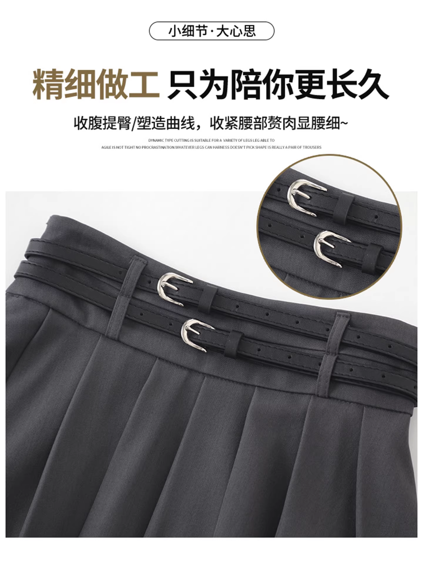 Váy xếp ly đen La Chapelle dành cho nữ, mẫu mới thu đông 2025, cạp cao, dáng chữ A, midi, dành cho người nhỏ nhắn