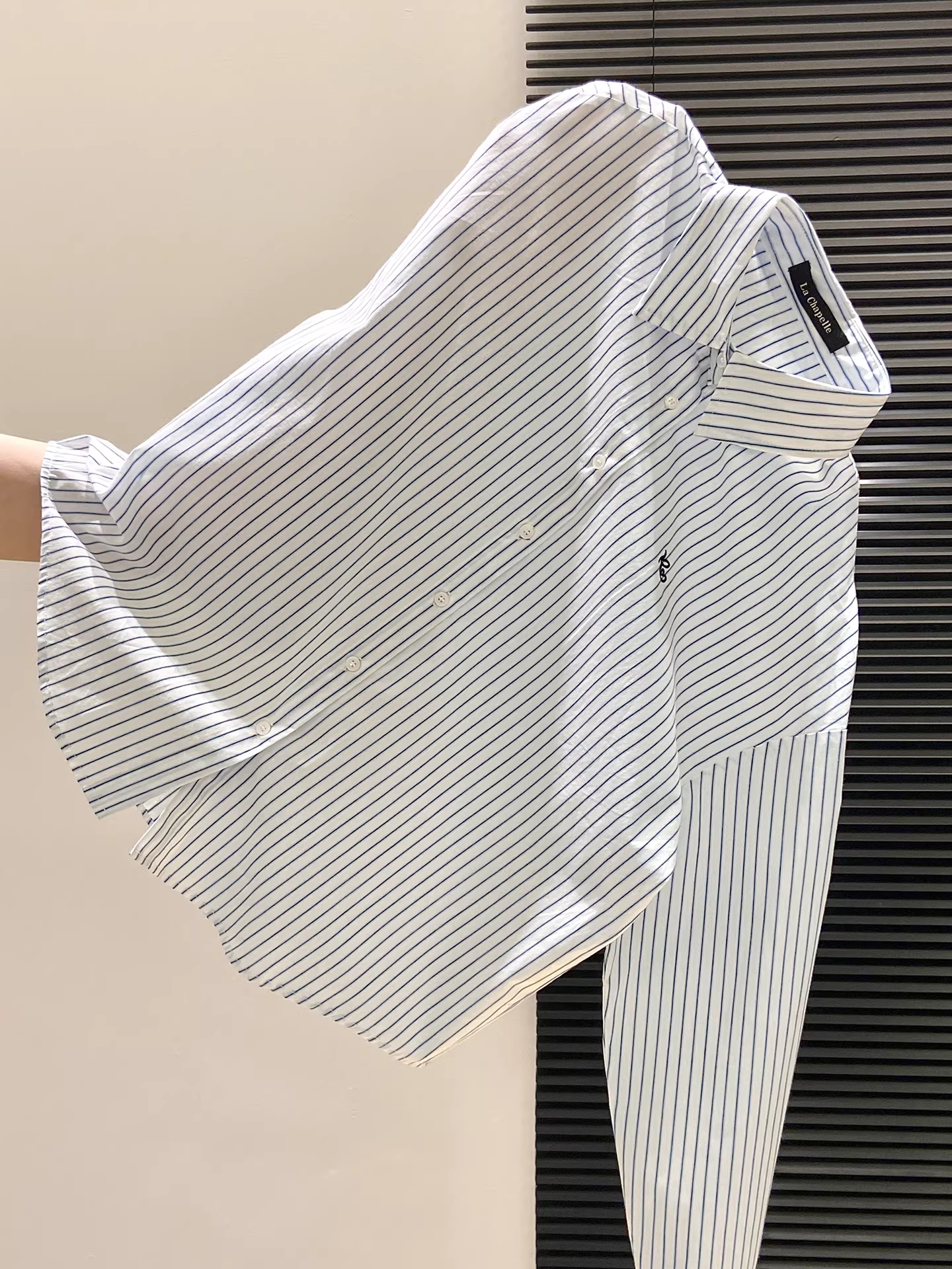 Áo sơ mi nữ kiểu Hàn Quốc La Chapelle, thiết kế rộng rãi tay dài, mùa đông 2025, kiểu dáng mới