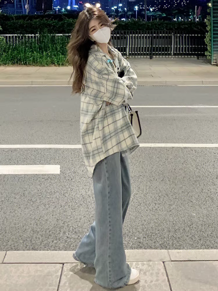 Áo sơ mi dài tay kẻ sọc La Chapelle dành cho nữ 2025 kiểu dáng mới nhỏ nhắn mỏng mùa xuân thu áo cardigan dáng rộng