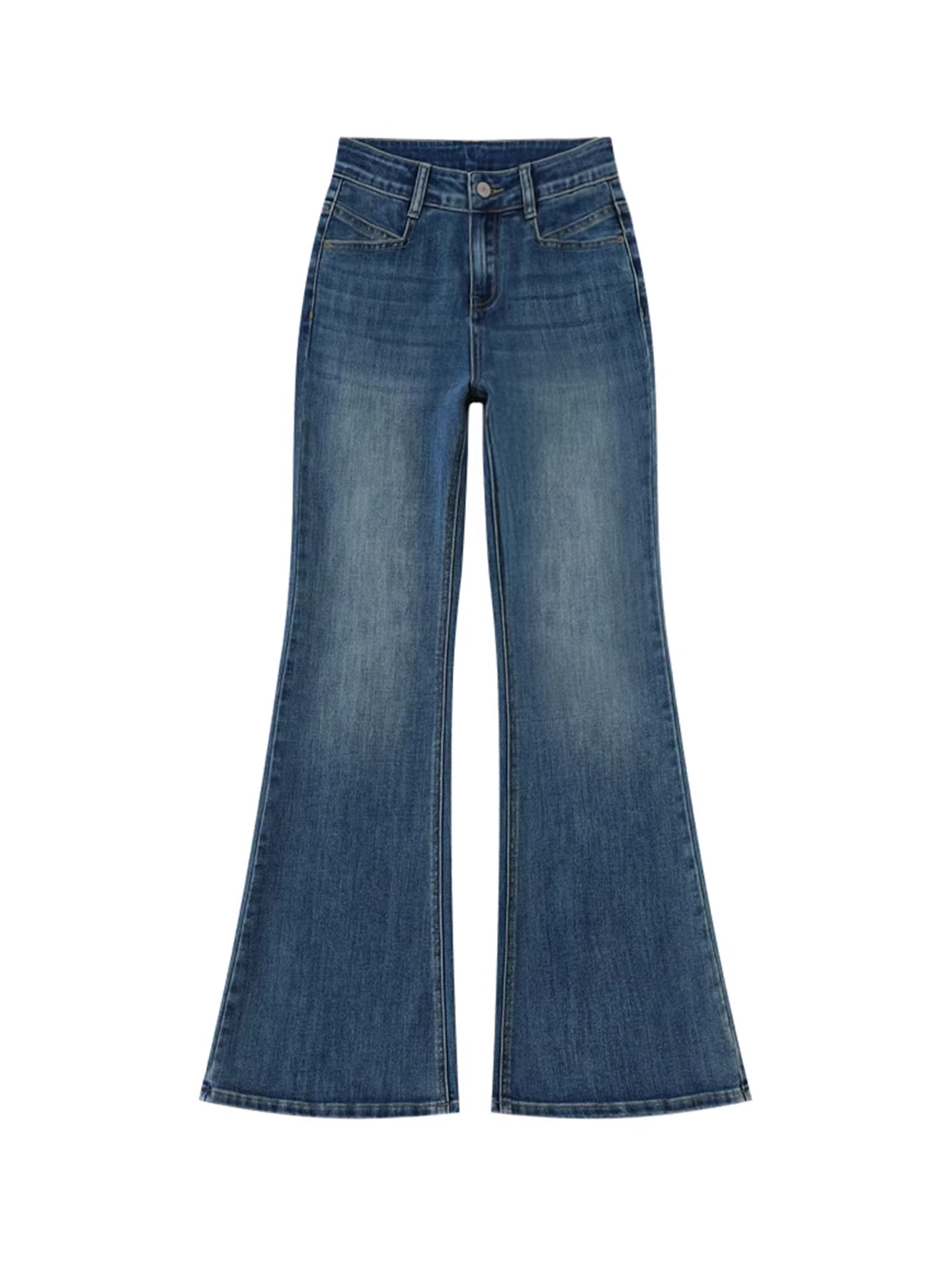 Quần jeans La Chapelle dáng xòe lưng cao dành cho nữ, kiểu mới thu đông 2025, dáng ôm nhỏ nhắn, quần ống chuông