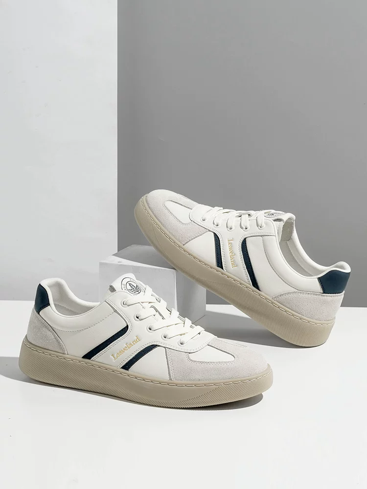 Giày nam Maple Leaf Thu Đông Da thật Giày trắng nam 2025 Giày thể thao nam mới đa năng Giày tập luyện Đức Giày thường ngày Giày thời trang