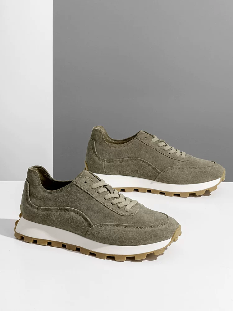 Giày nam Maple Leaf phong cách retro Forrest Gump, giày nam mùa thu 2025 mới, chất liệu da bò, giày thể thao thường ngày đế mềm, giày bố thời trang