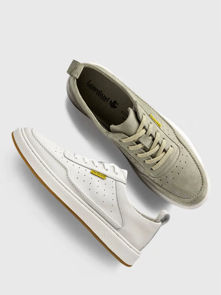 Giày nam Maple Leaf Da thật Giày trắng Giày thể thao thông thường thoáng khí cho nam Giày thể thao đa năng hợp thời trang Giày trắng phong cách mới Giày đế mềm