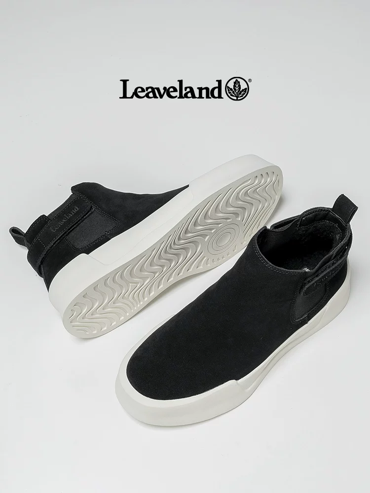 Giày nam Maple Leaf mùa đông, kiểu Chelsea, phong cách Anh cổ điển, lót nhung ấm áp, chất liệu da thật, kiểu Martin.