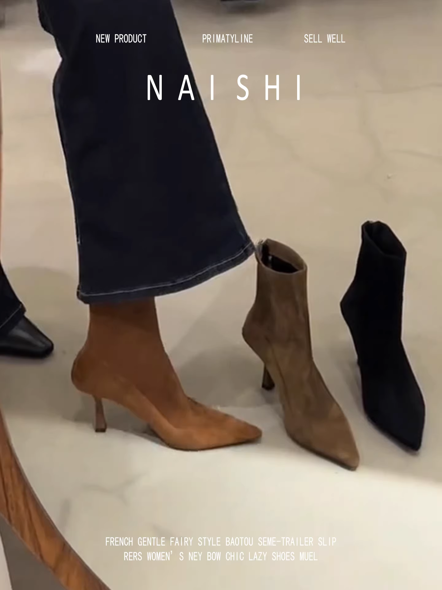 Phiên bản da cừu! Giày cao gót mũi nhọn, giày cao cổ bằng da lộn đa năng, giày cao cổ thon gọn màu đen, giày cao cổ màu nude kiểu Pháp thanh lịch.