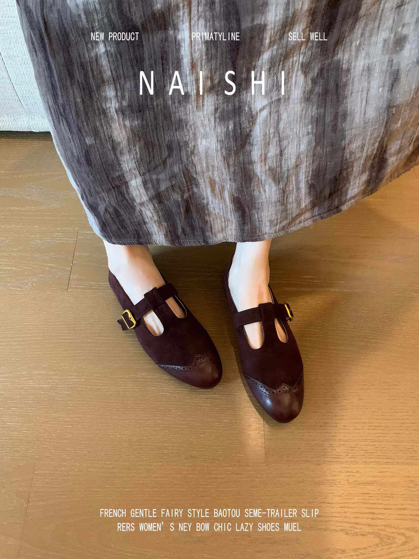 Phiên bản da cừu! Giày Mary Jane cổ điển có quai chữ T và giày lười phối da lộn, giày đế bằng thoải mái và không gây mỏi mắt cho nữ.