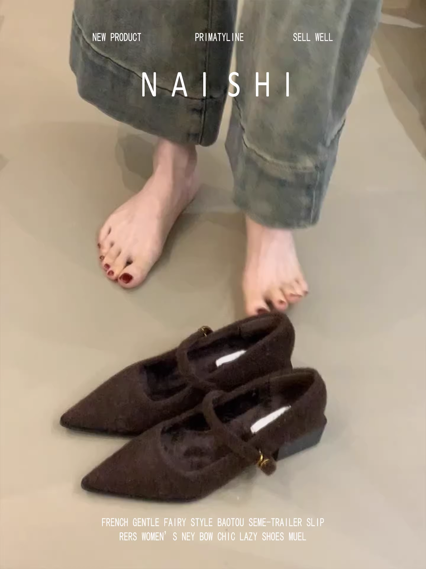 Phiên bản da cừu! Giày Mary Jane đế thô kiểu cổ điển dành cho nữ với lớp lót lông mềm mại, dây quai khóa đa năng, giày mũi nhọn lông xù thanh lịch.