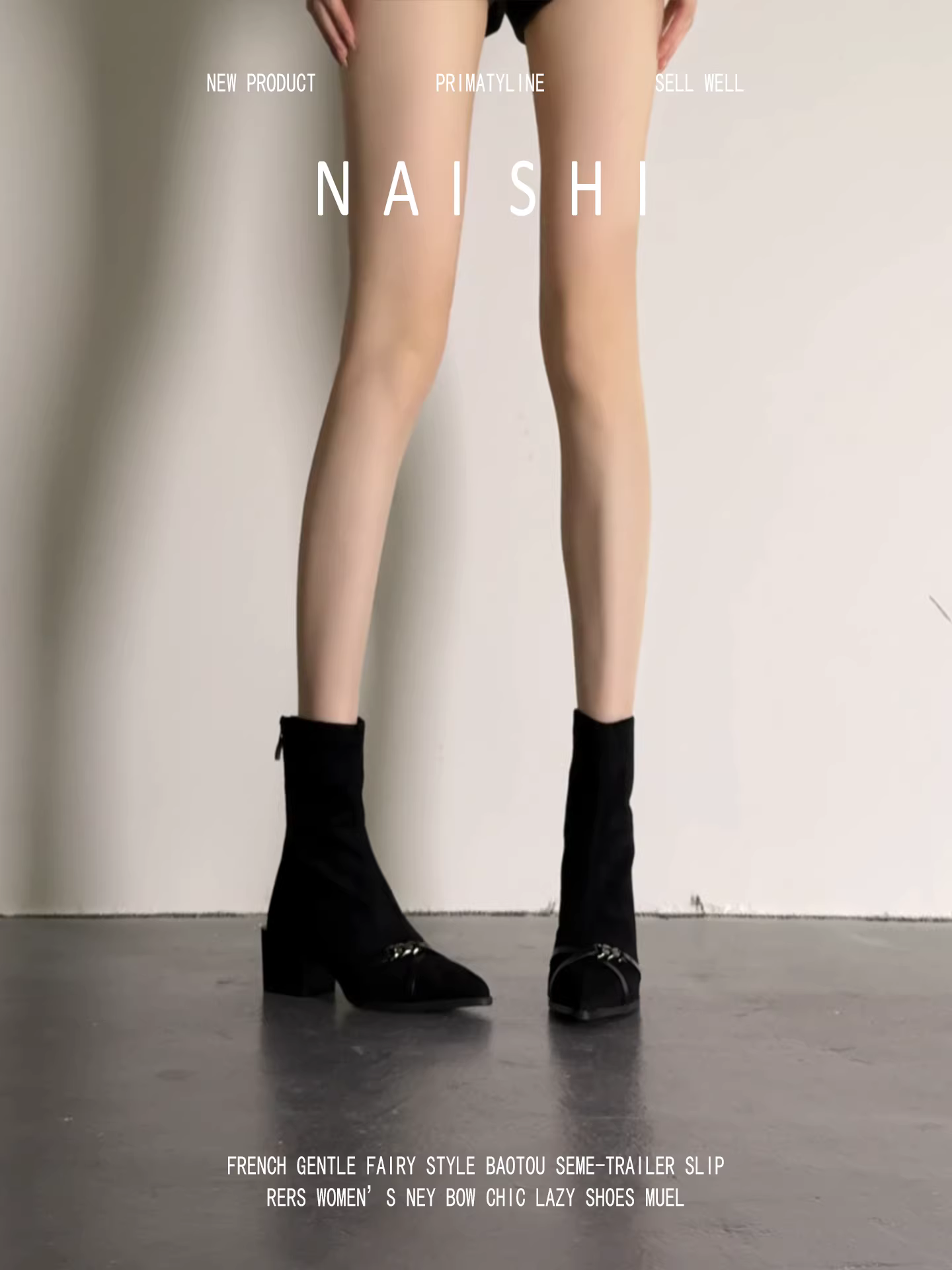 Phiên bản da cừu! Giày cao gót mũi nhọn có khóa kéo phía sau, gót dày, kiểu dáng ôm sát kiểu Pháp, giày Martin da lộn co giãn đa năng dành cho nữ.