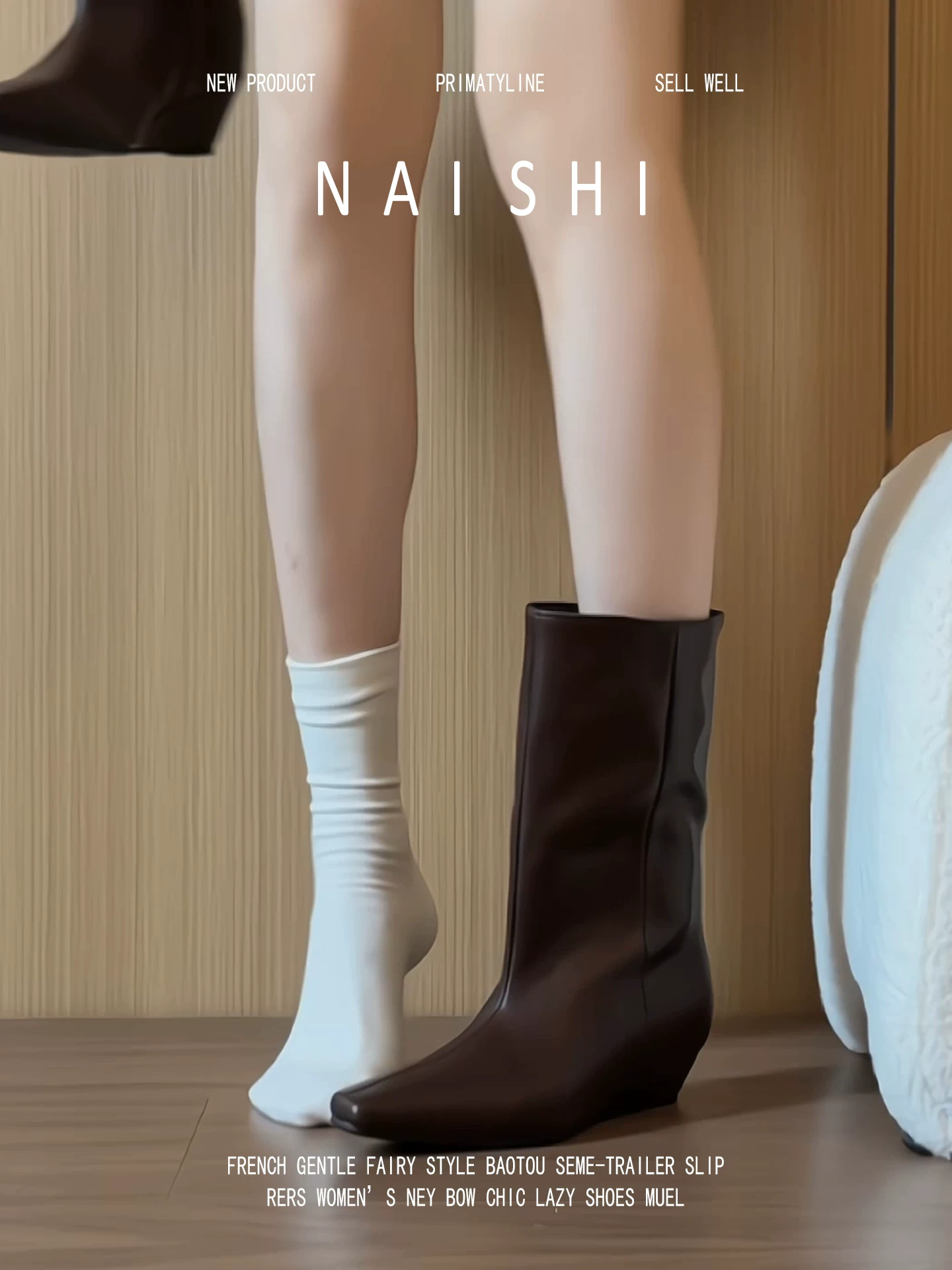 Phiên bản da cừu! Giày bốt cổ ngắn kiểu retro mũi nhọn, bốt cưỡi ngựa màu nâu, bốt cao gót đế xuồng ống rộng thời trang.