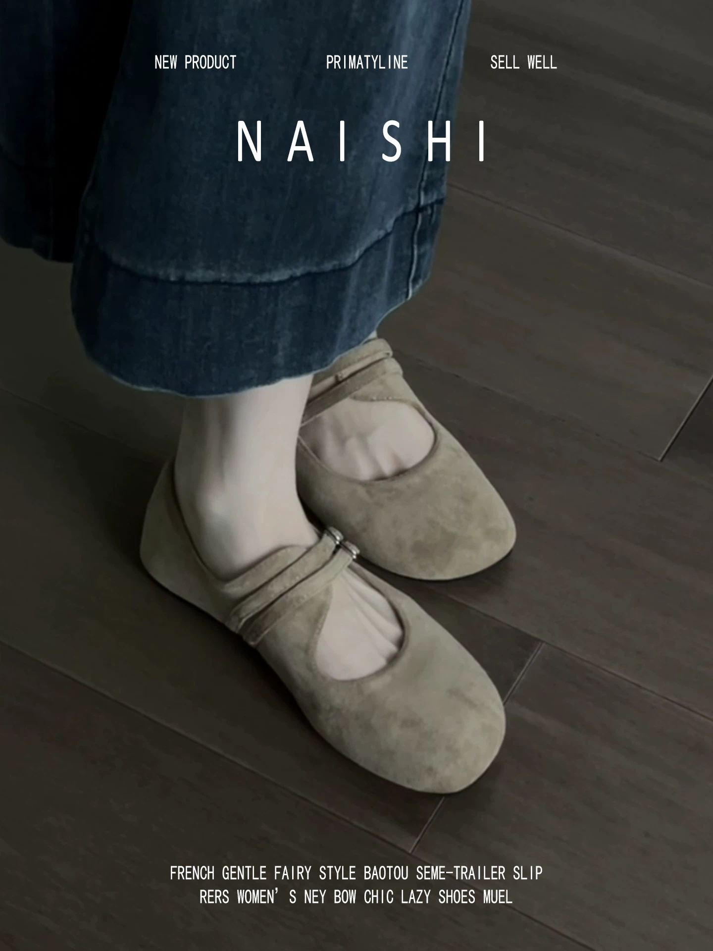 Phiên bản da cừu! Giày Mary Jane da lộn cổ điển có quai đơn, giày đế bằng thoải mái kiểu Birkenstock, giày lười mũi tròn.