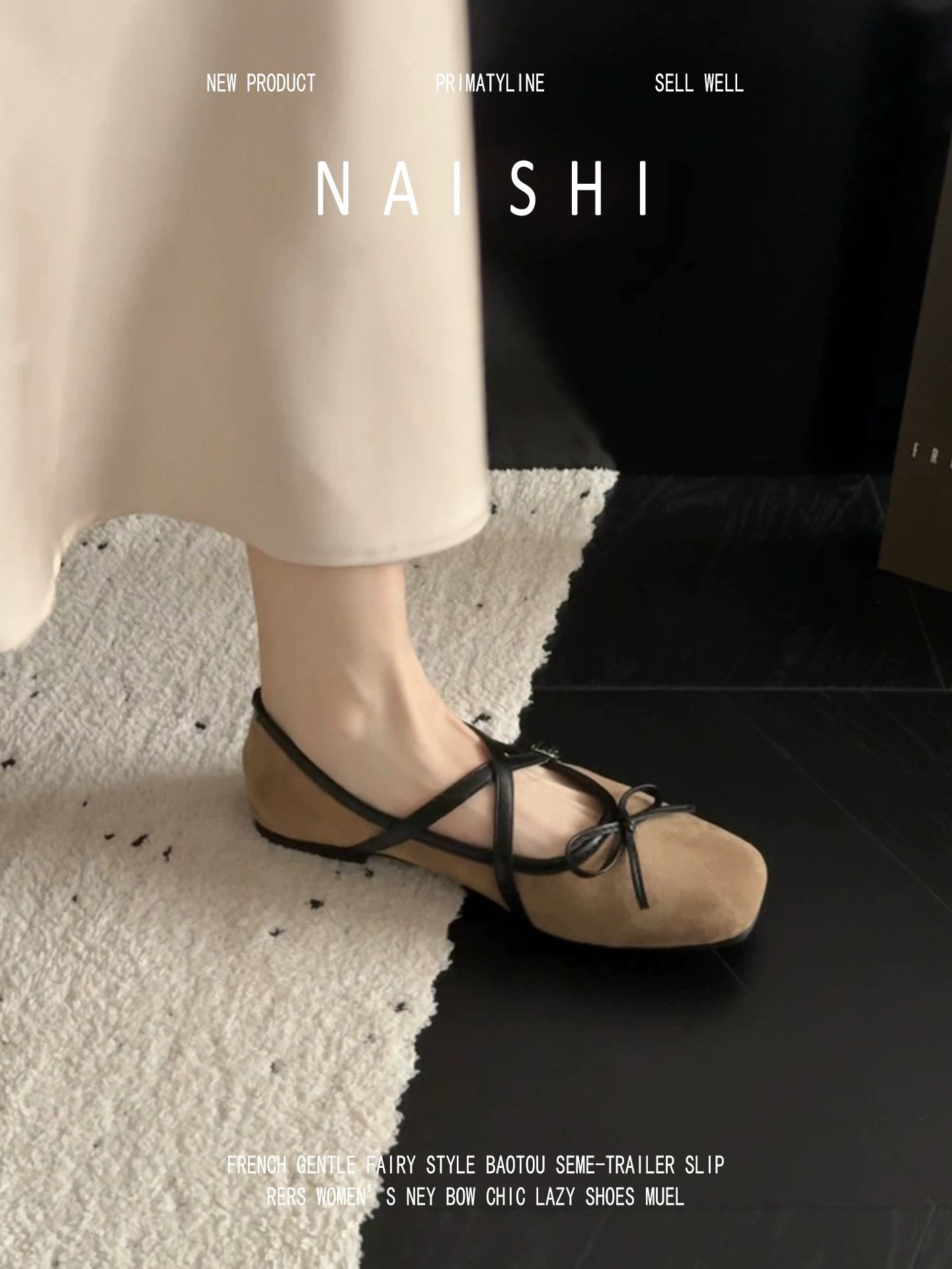 Phiên bản da cừu! Giày Mary Jane kiểu retro dành cho nữ với quai chéo, miệng giày nông, phối màu, nơ, mũi vuông, giày đế bằng.
