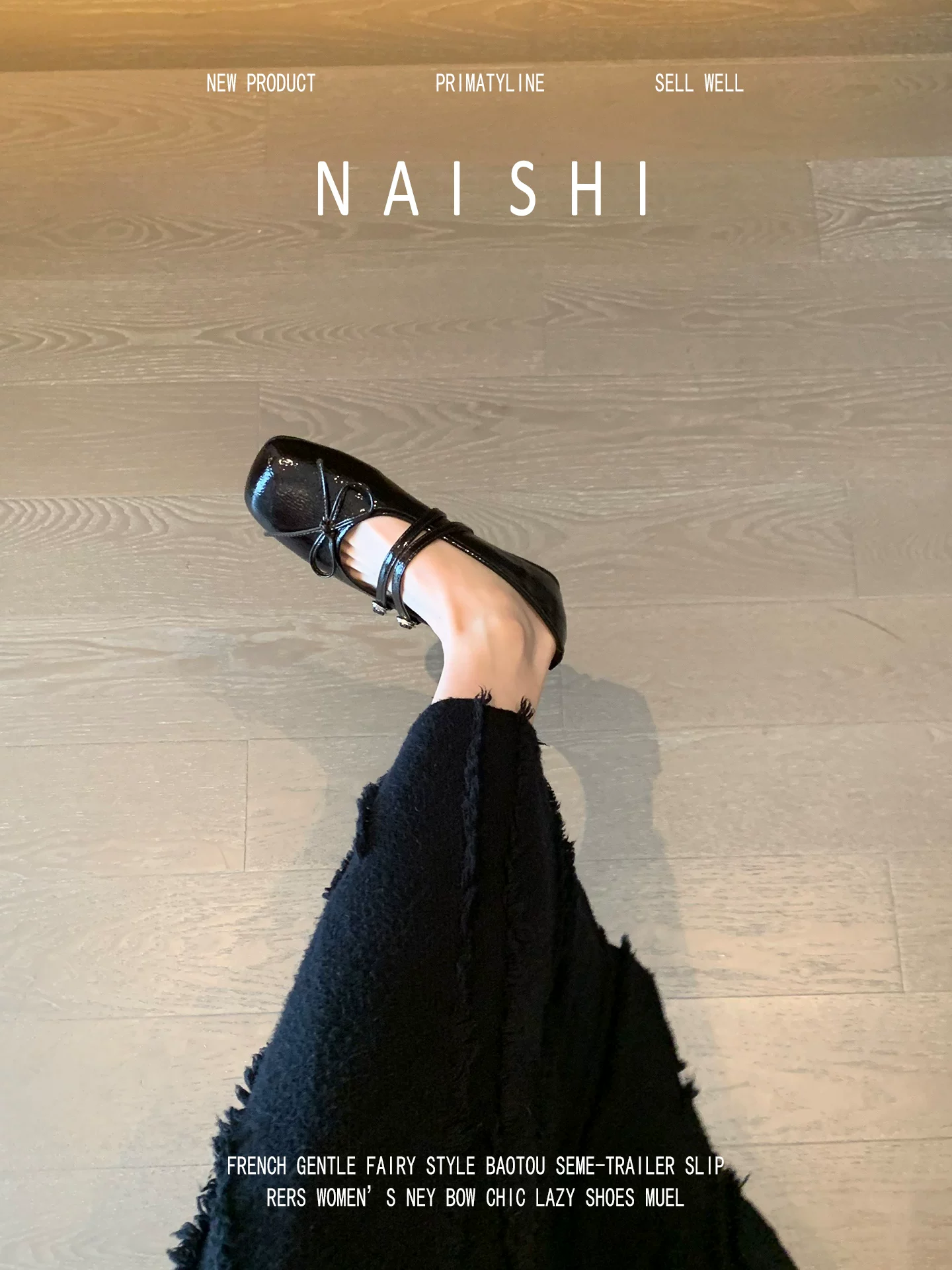 Phiên bản da cừu! Giày Mary Jane kiểu Pháp có nơ dành cho nữ, giày mũi vuông kiểu ballet có miệng nông với đế nâng chiều cao ẩn.